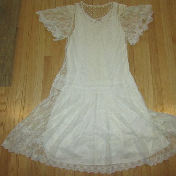 VINTAGE SUE BRETT COLLECTION DRESS/WEDDING/OFF WHITE/NO SIZE/MEDIUM?/LACE! - Picture 1 of 8